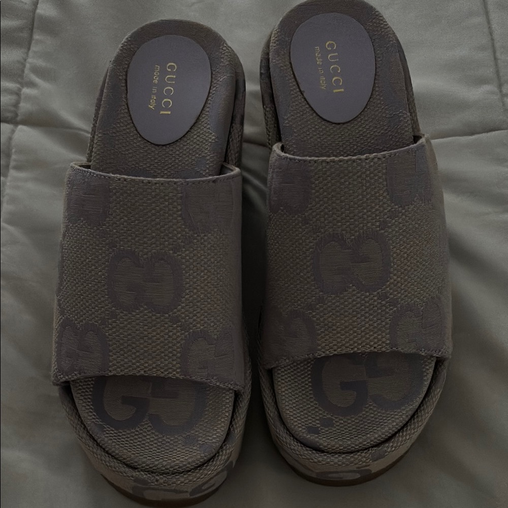 Gucci Women's Gray Slide Sandals